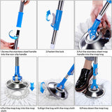 360° Easy Spin Magic Mop With Steel Bucket