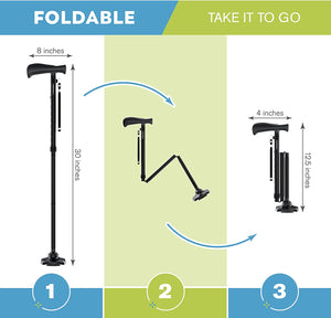 FOLDING TRUSTY CANE WITH LED LIGHTS