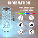 3D Crystal Diamond Led Lamp - Rechargeable