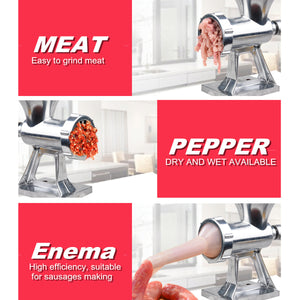 Homifye Manual Aluminium Meat Mincer Grinder