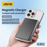 Aspor 15W Wireless Magnetic Charging Power Bank