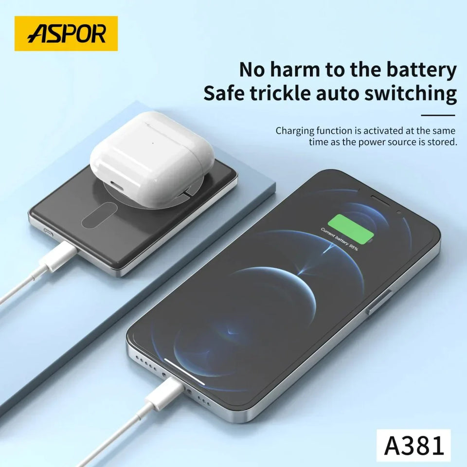 Aspor 15W Wireless Magnetic Charging Power Bank