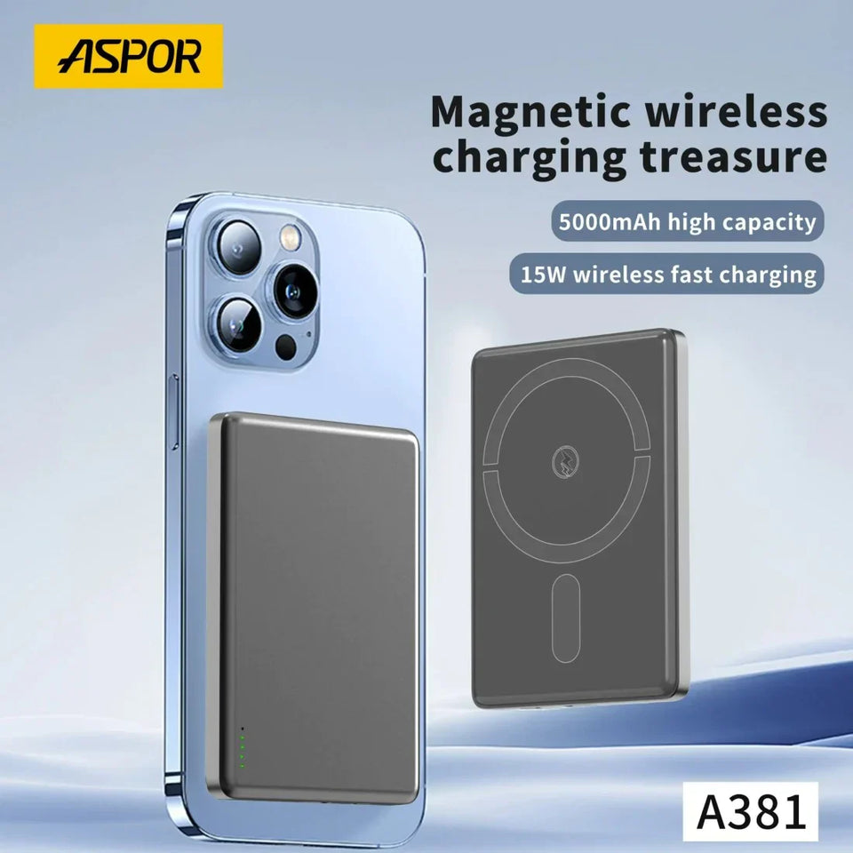 Aspor 15W Wireless Magnetic Charging Power Bank