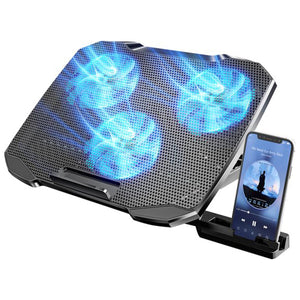 CoolCold F2 Plus Cooling Pad with 3 Powerful Fans 10-15.6