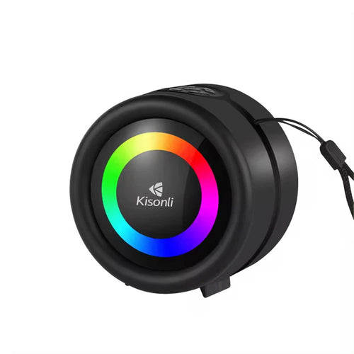 Kisonli S16 TWS Mini Speaker – Powerful Sound, RGB Lights & FM Radio