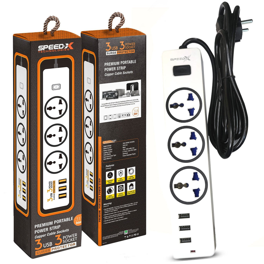 Speed-X 303pu Premium Portable Power Strip