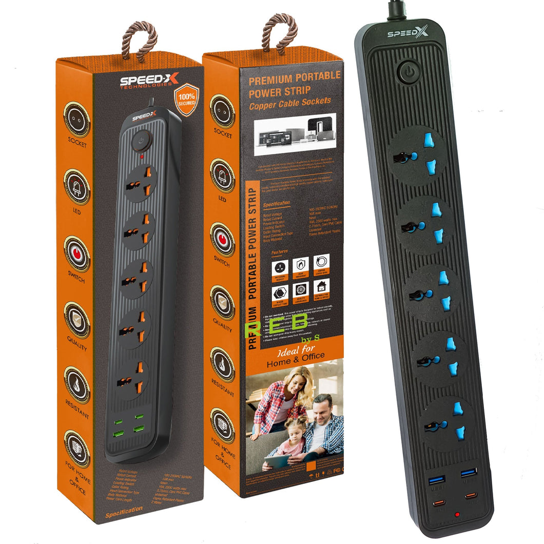 Speed-X 504pu Premium Portable Power Strip