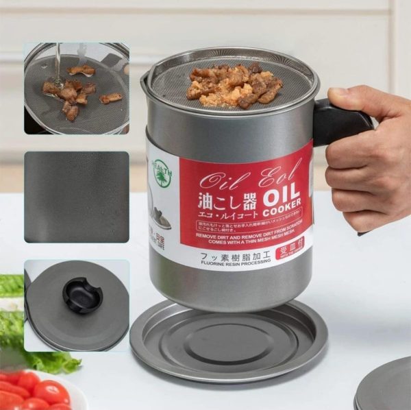 High Quality Fryer Oil Filter Pot Carbon Steel Oilcan With Stainless Steel