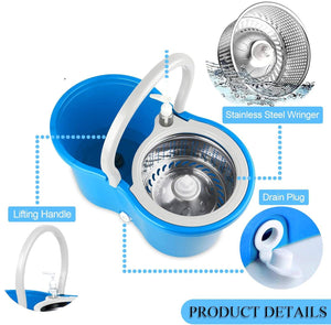 360° Easy Spin Magic Mop With Steel Bucket