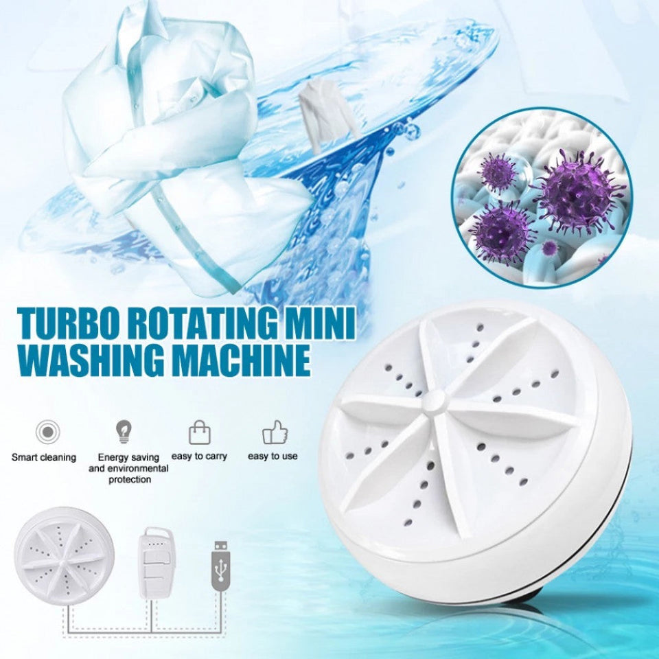 Homifye Portable USB Ultrasonic Turbine Laundry Washing Machine